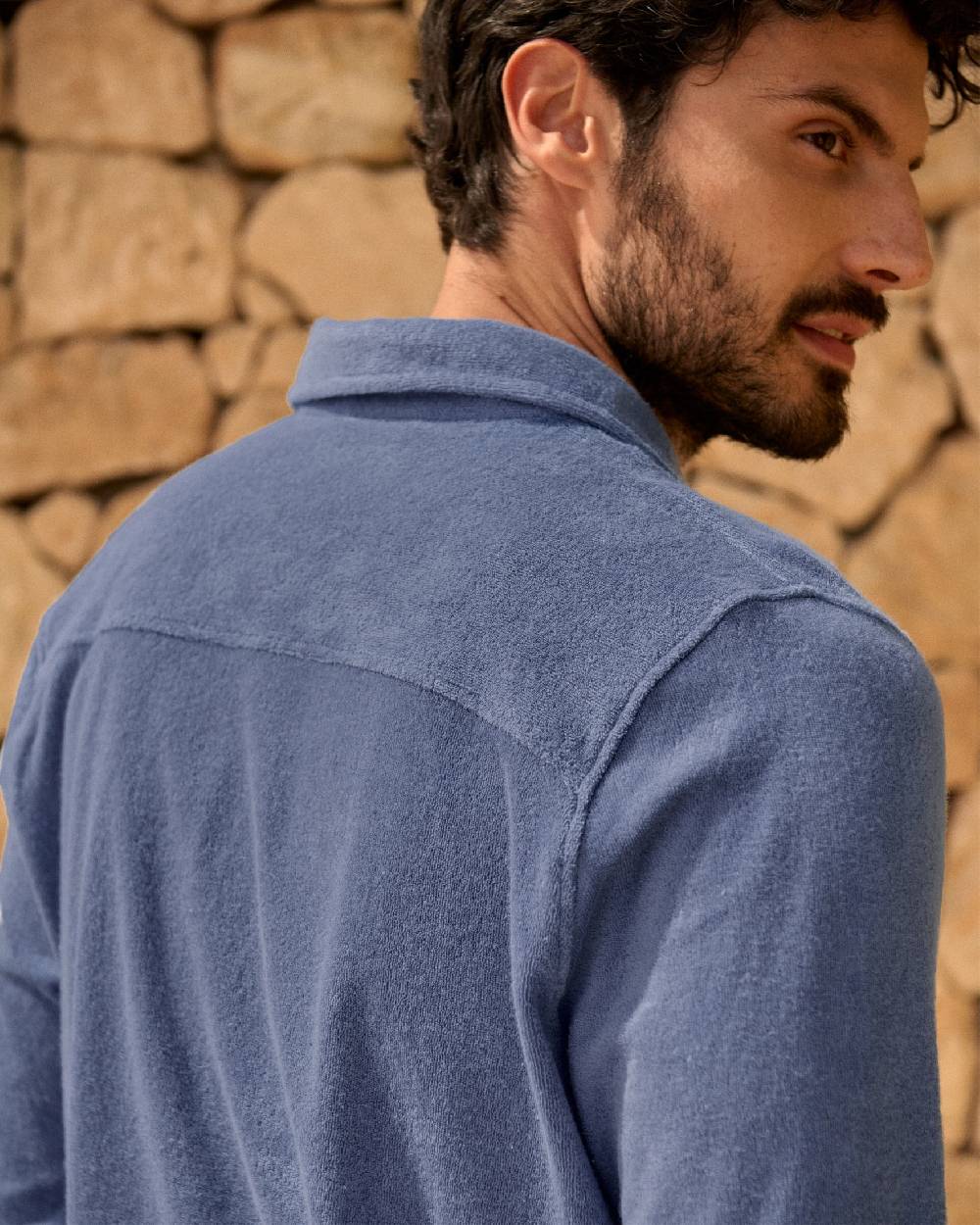 Manebí Organic Terry Cotton|Antonello Polo Shirt - Long Sleeve Petrole Vendita