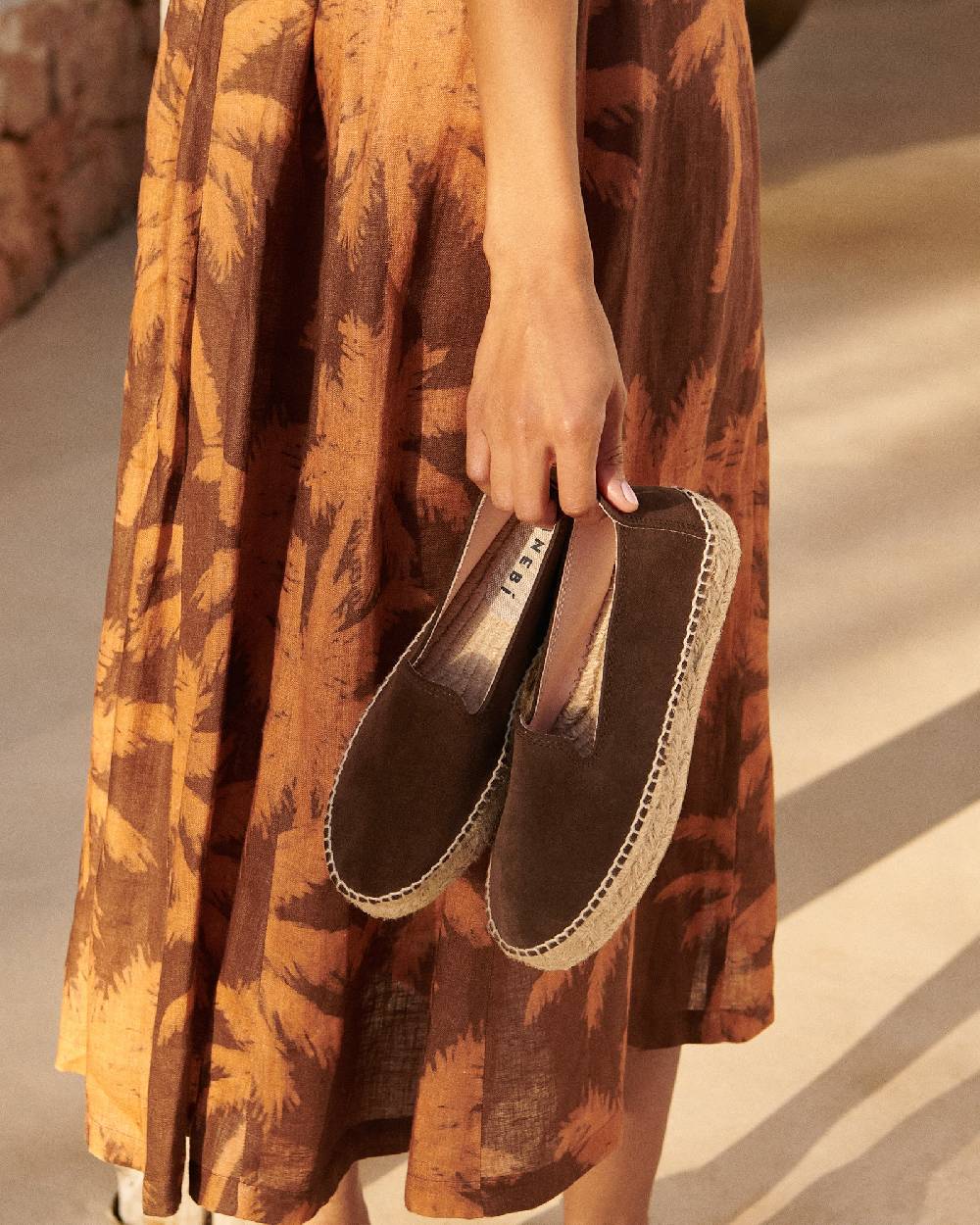 Manebí Suede Double Sole Espadrilles - Hamptons Cocoa In Saldo