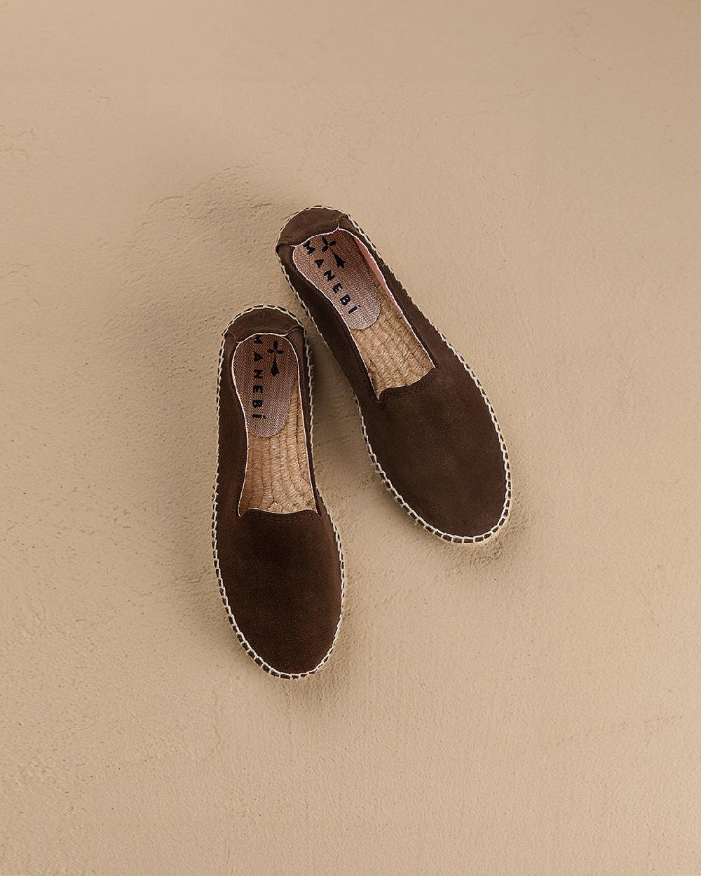 Manebí Suede Double Sole Espadrilles - Hamptons Cocoa In Saldo