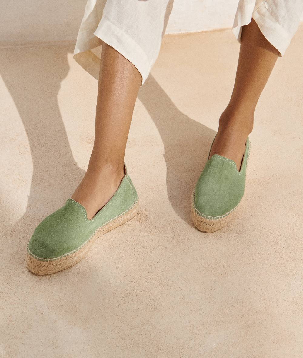 Manebí Suede Double Sole Espadrilles - Hamptons Sage Qualità Garantita