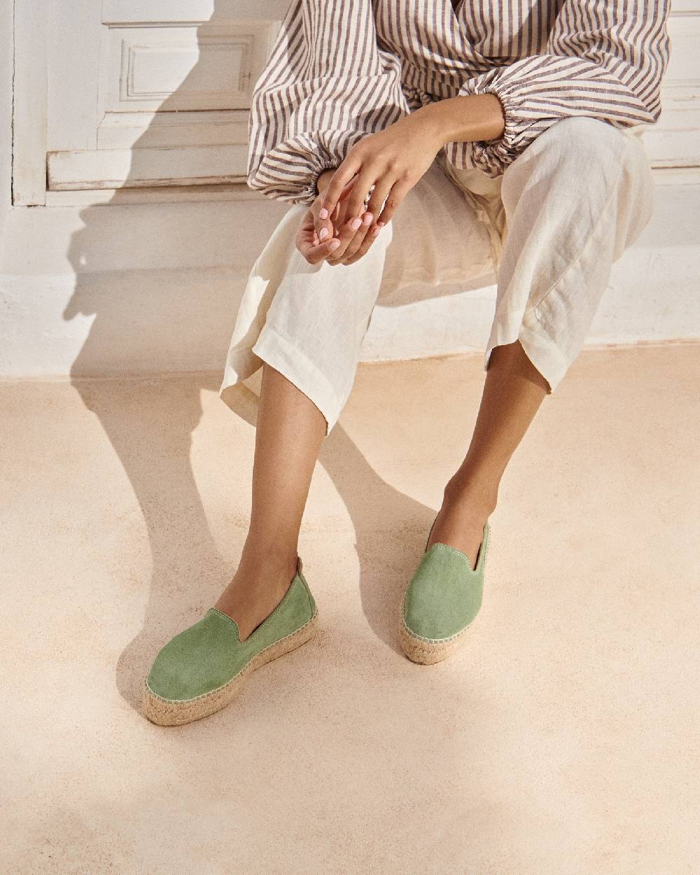 Manebí Suede Double Sole Espadrilles - Hamptons Sage Qualità Garantita