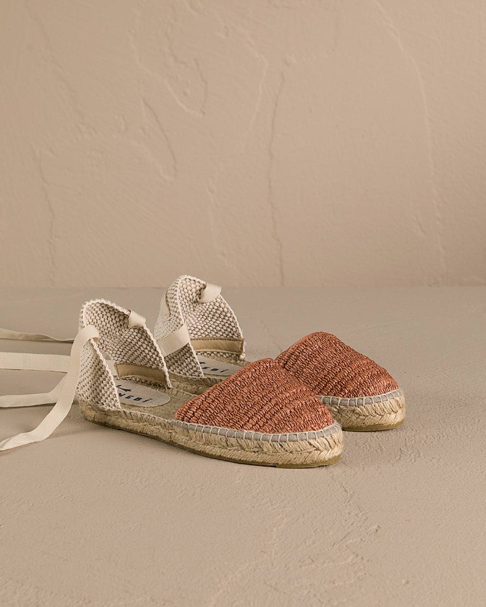 Manebí Raffia Stripes Flat Valenciana Espadrilles - Yucatán Orange Rust Italia