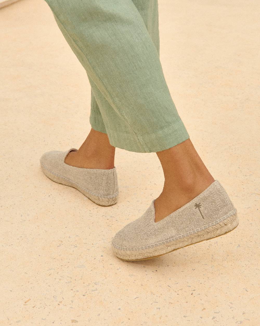 Manebí Organic Linen Flat Espadrilles - La Havana Natural Nuovo