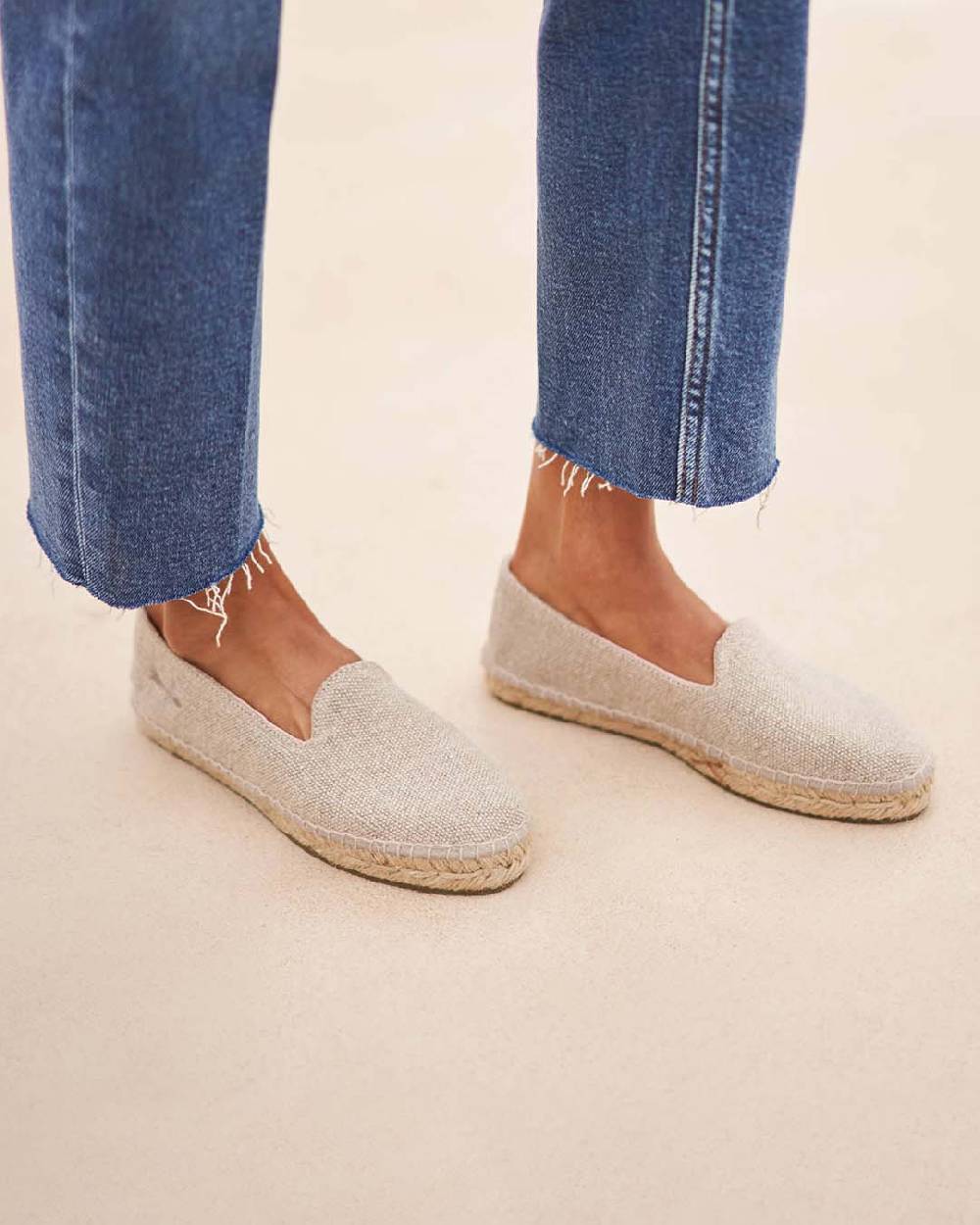 Manebí Organic Linen Flat Espadrilles - La Havana Natural Nuovo