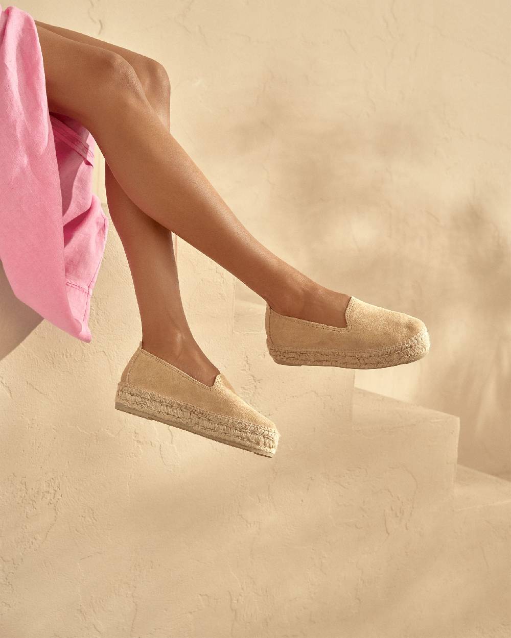 Manebí Espadrillas con Doppia Suola - Hamptons - Champagne Beige Affare Del Giorno