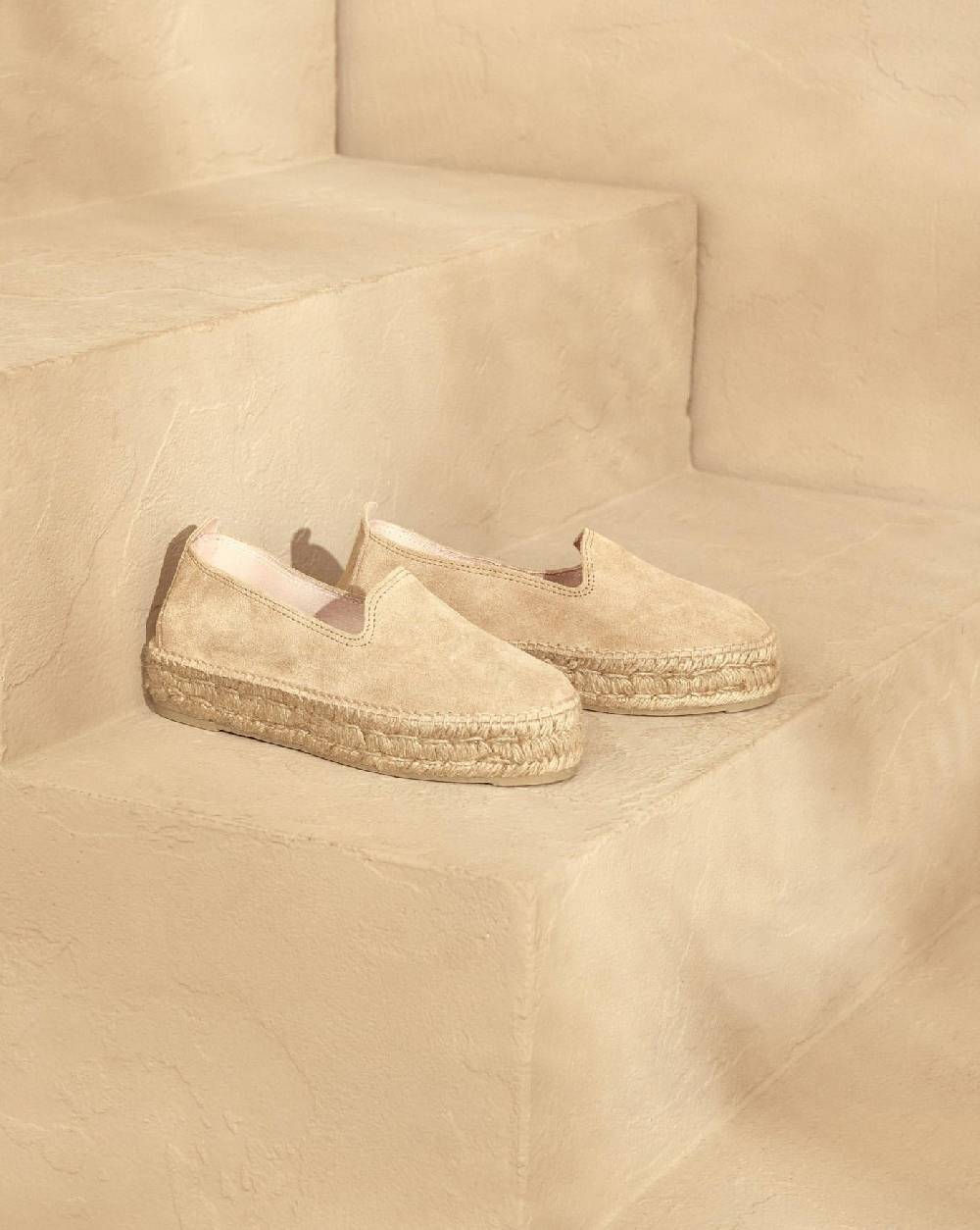 Manebí Espadrillas con Doppia Suola - Hamptons - Champagne Beige Affare Del Giorno