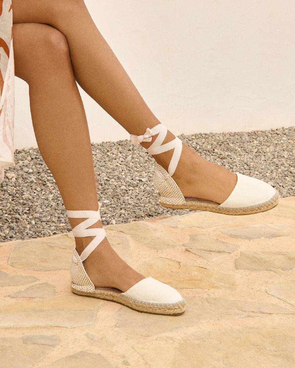 Manebí Organic Hemp Flat Valenciana Espadrilles - La Havana White Offerta