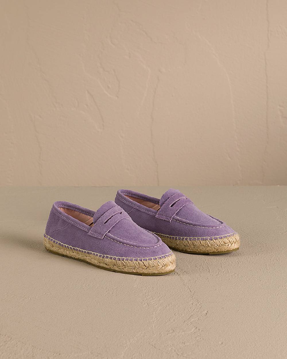 Manebí Suede Loafers Espadrilles - Hamptons Wisteria Lilac In Vendita