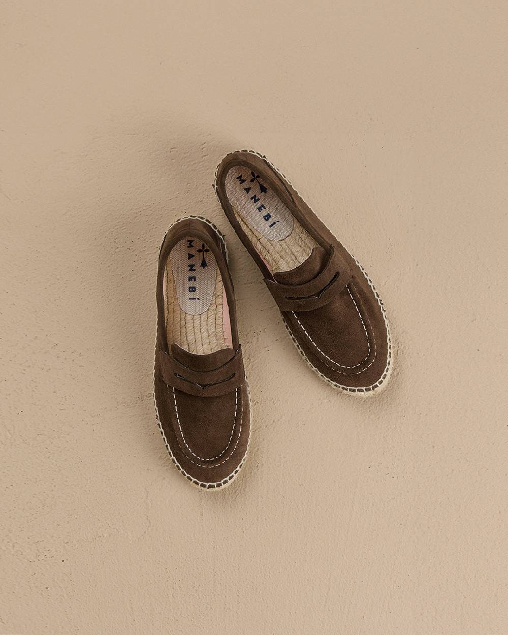 Manebí Suede Loafers Espadrilles - Hamptons Cocoa Saldi