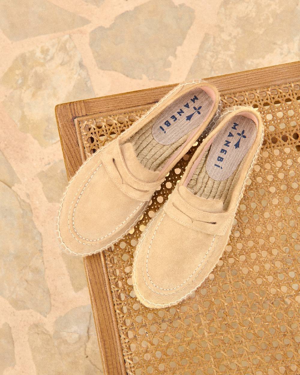Manebí Suede Loafers Espadrilles - Hamptons Champagne Beige Prezzo di fabbrica