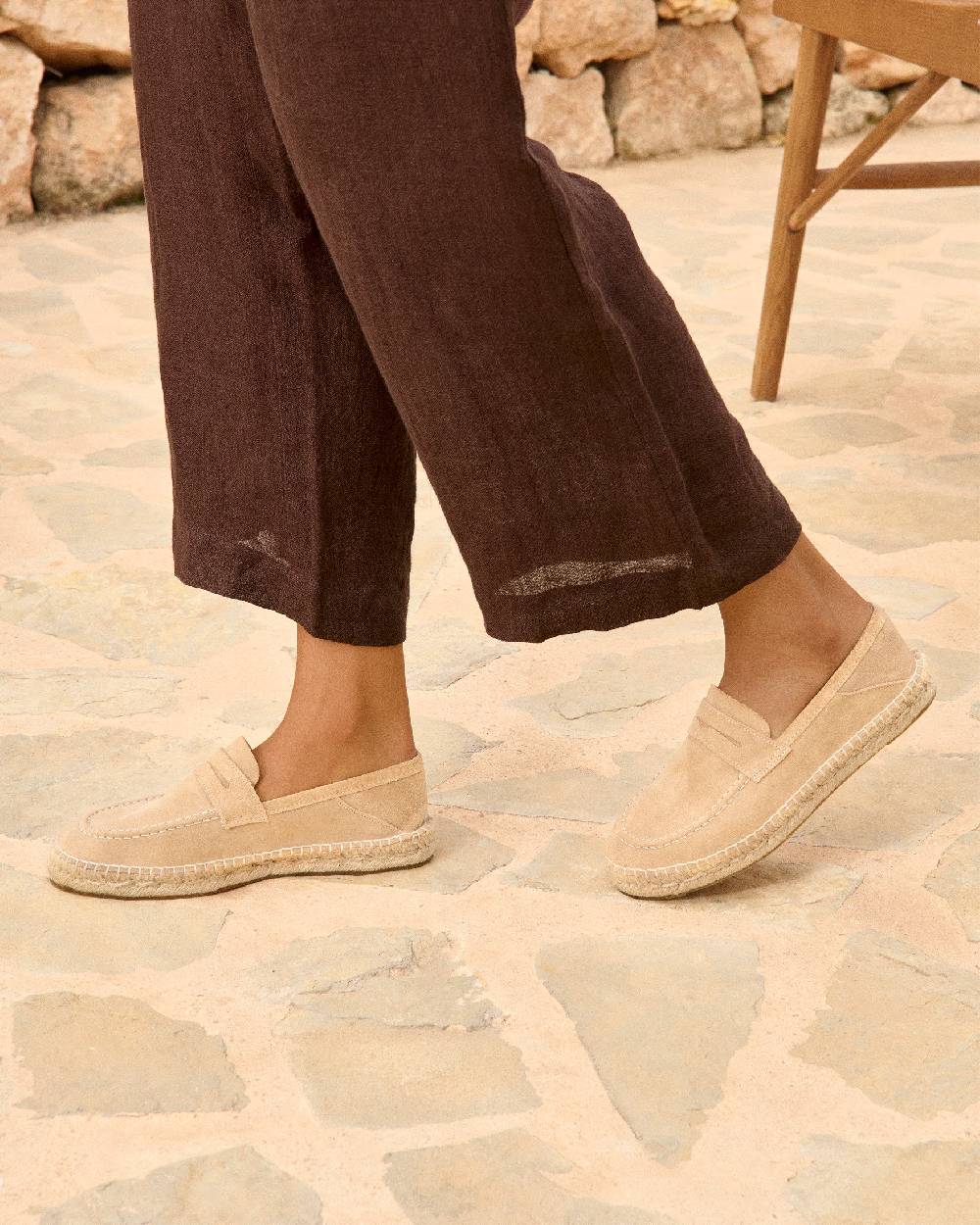 Manebí Suede Loafers Espadrilles - Hamptons Champagne Beige Prezzo di fabbrica