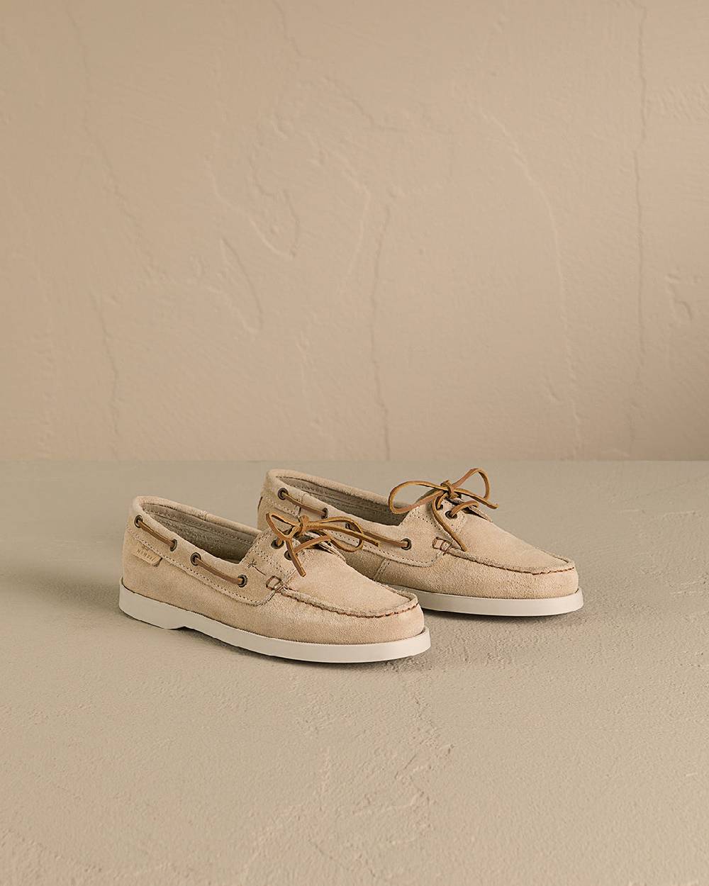 Manebí Suede Boat-Shoes - Hamptons Champagne Beige Offerta speciale