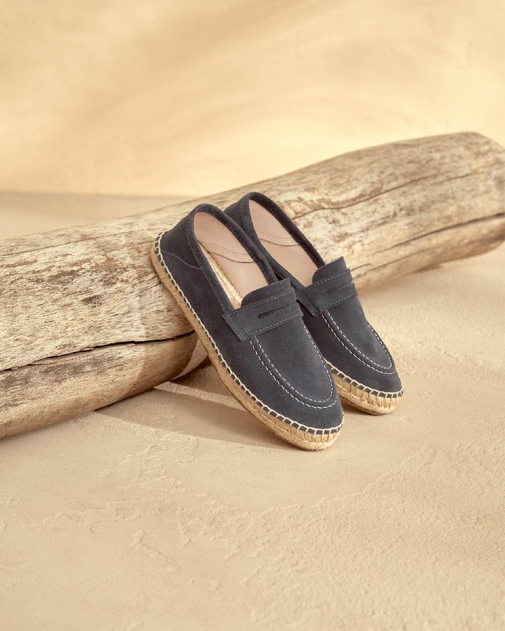 Manebí Mocassini Espadrillas in pelle scamosciata - Hamptons - Patriot Blu Flash Sale