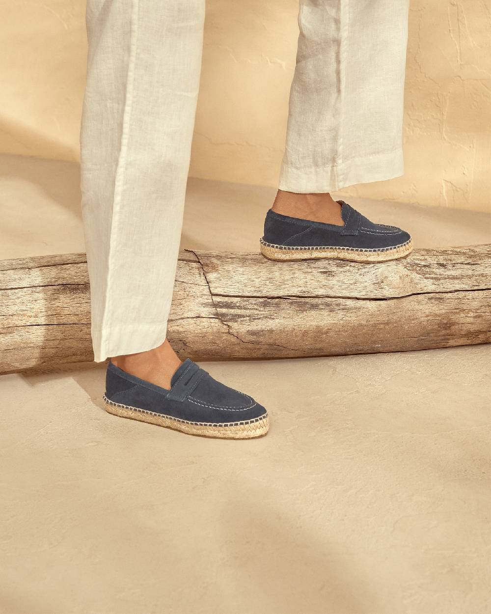 Manebí Mocassini Espadrillas in pelle scamosciata - Hamptons - Patriot Blu Flash Sale