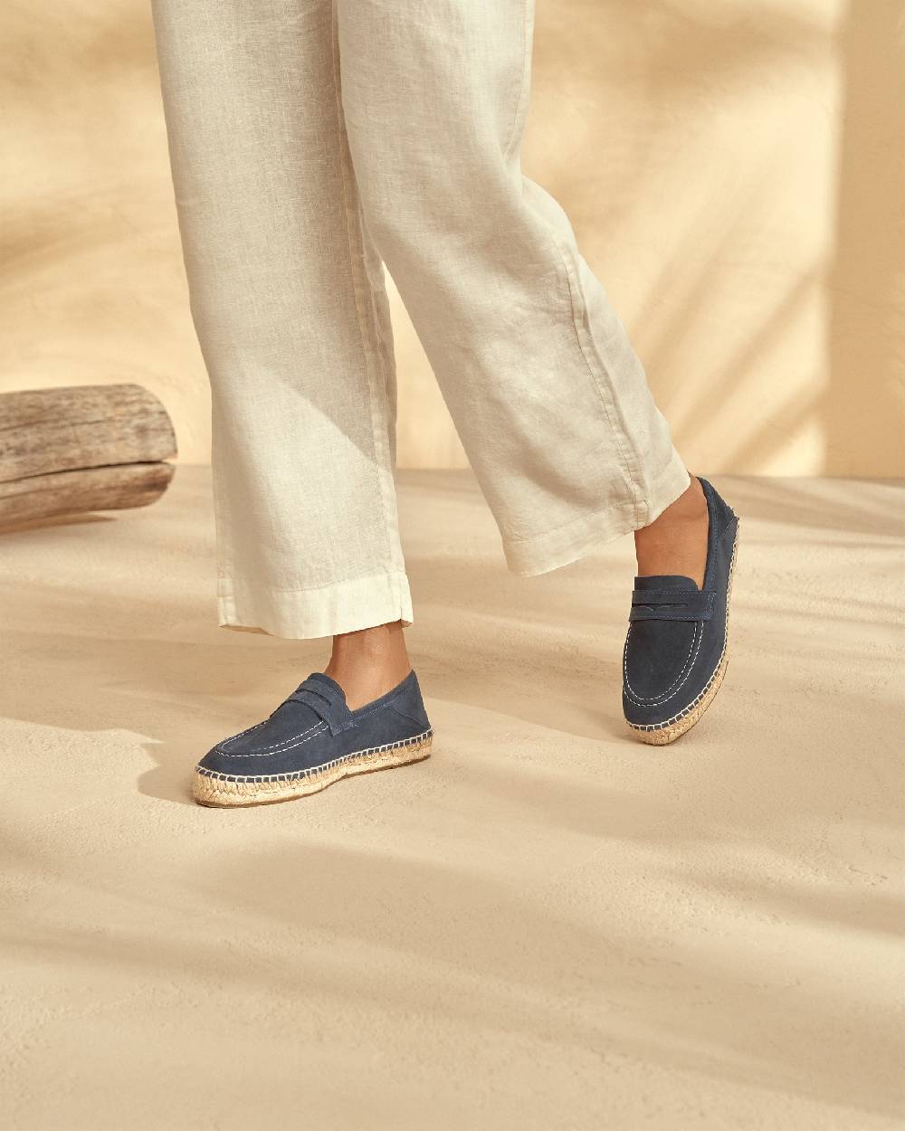 Manebí Mocassini Espadrillas in pelle scamosciata - Hamptons - Patriot Blu Flash Sale