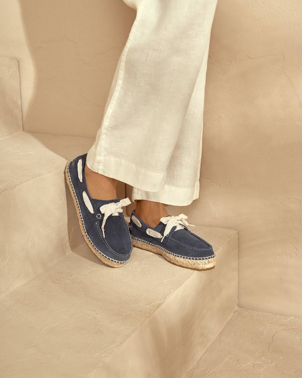 Manebí Suede Boat-Shoes Espadrilles - Hamptons Patriot Blue Vendite Flash