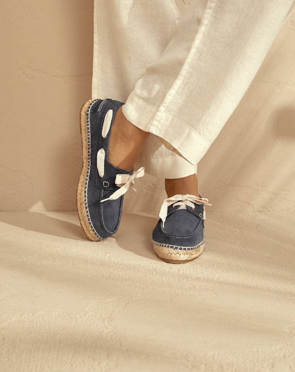 Manebí Suede Boat-Shoes Espadrilles - Hamptons Patriot Blue Vendite Flash