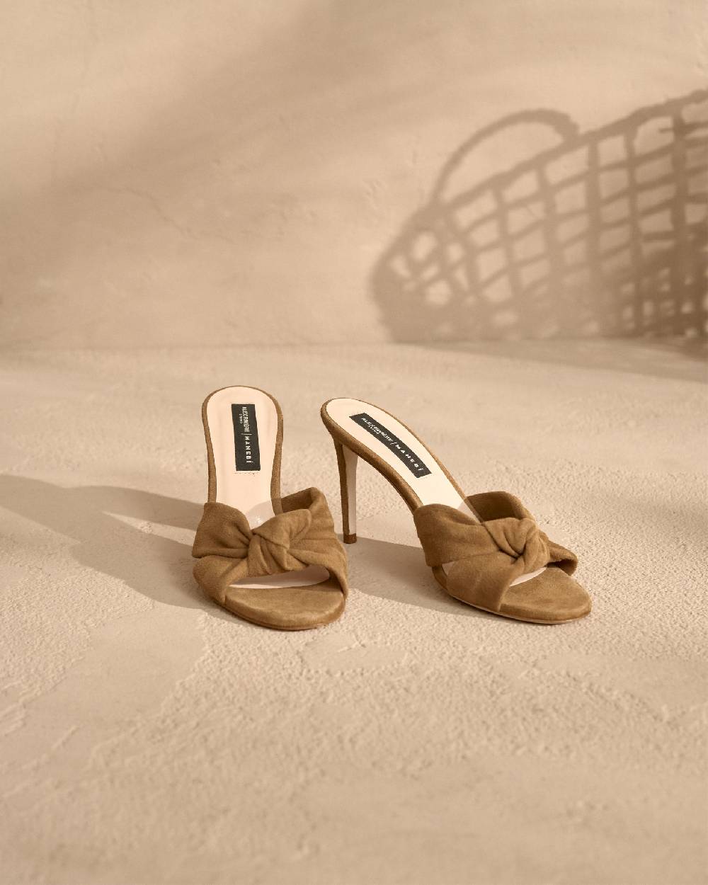 Manebí Sophie Suede Mule Heels - Knot Brown Offerta Anniversario