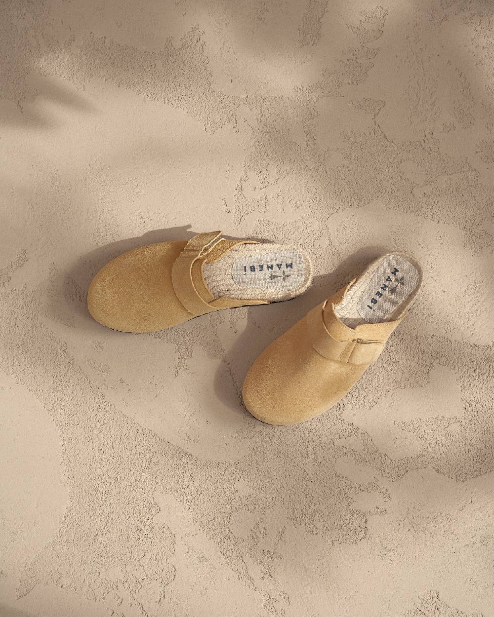Manebí Suede Clog Mules - Hamptons Inca Cream Vendita calda