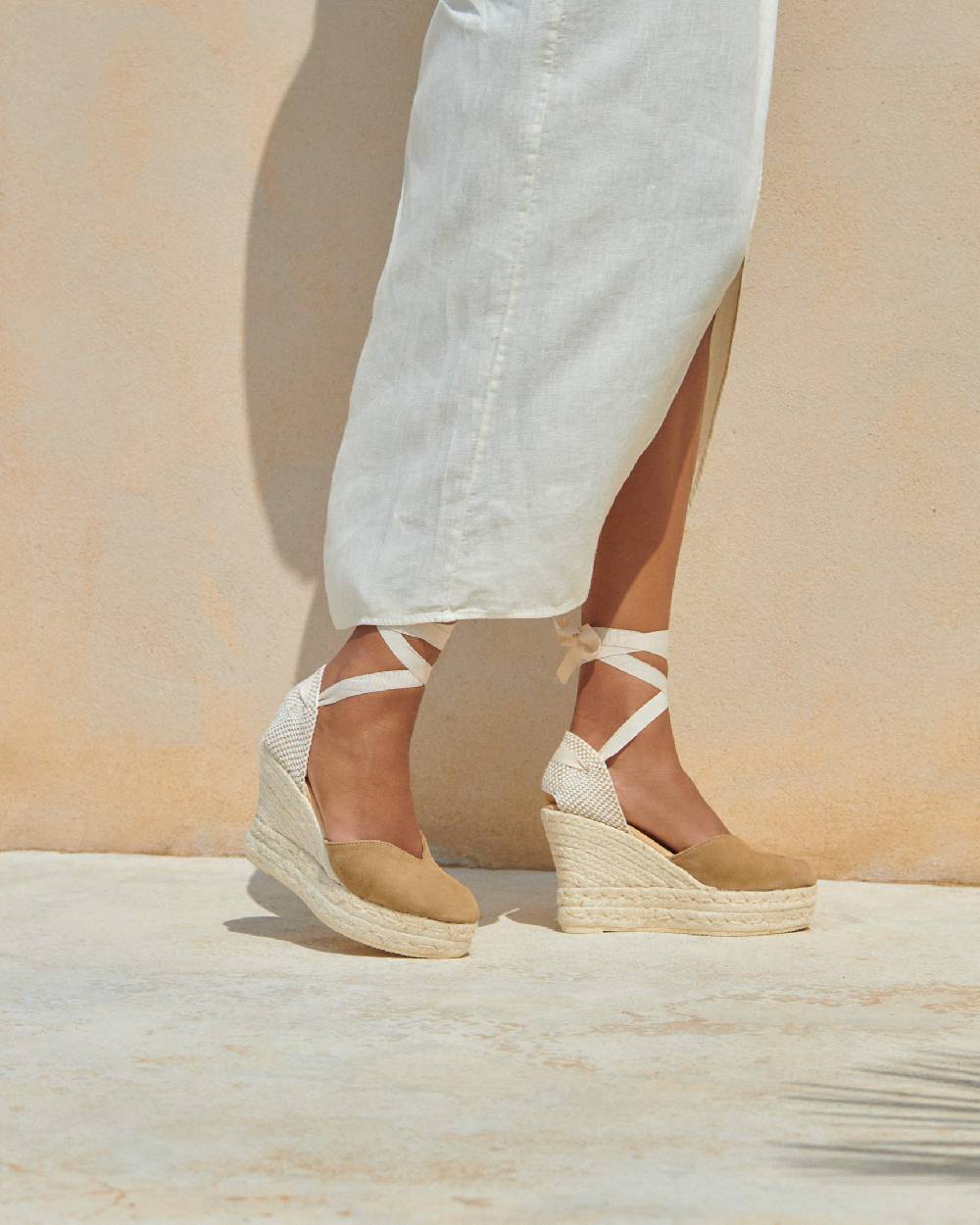 Manebí Soft Suede Heart-Shaped|Wedge Espadrilles - Hamptons Vintage Taupe Online