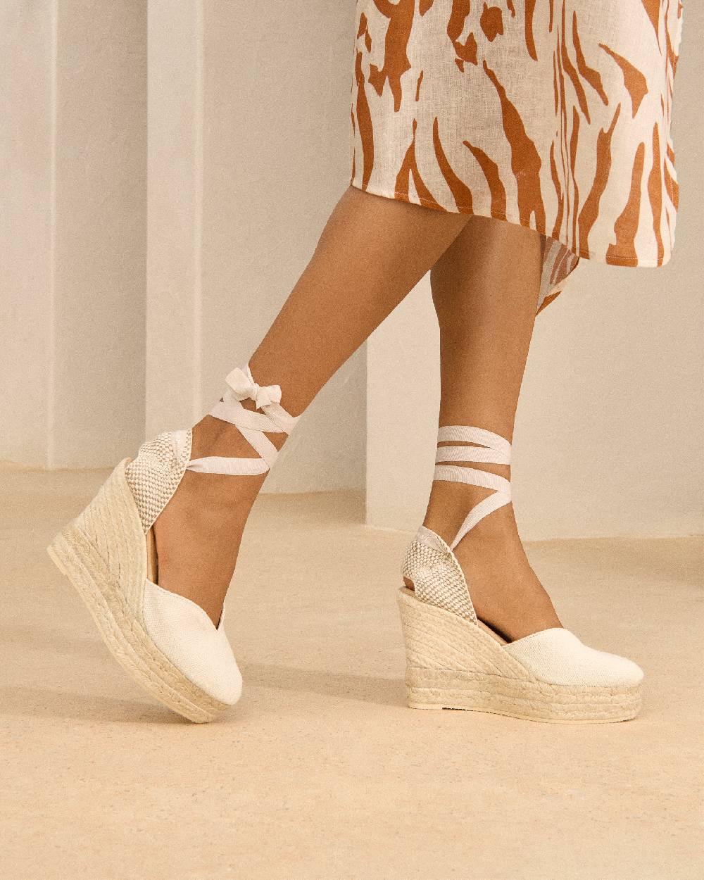 Manebí Organic Hemp Heart-Shaped|Wedge Espadrilles - La Havana White ACQUISTA ORA