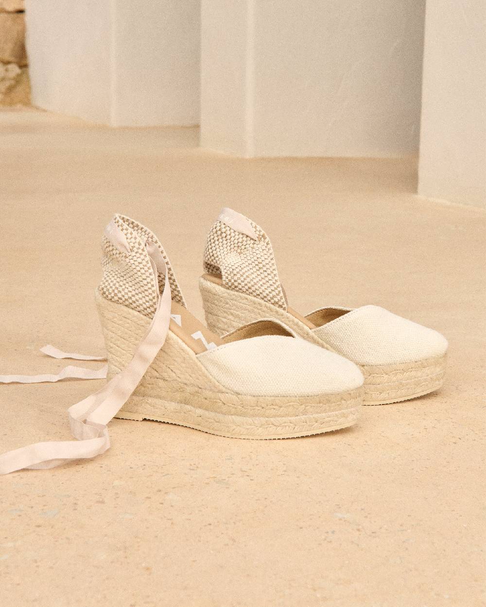 Manebí Organic Hemp Heart-Shaped|Wedge Espadrilles - La Havana White ACQUISTA ORA