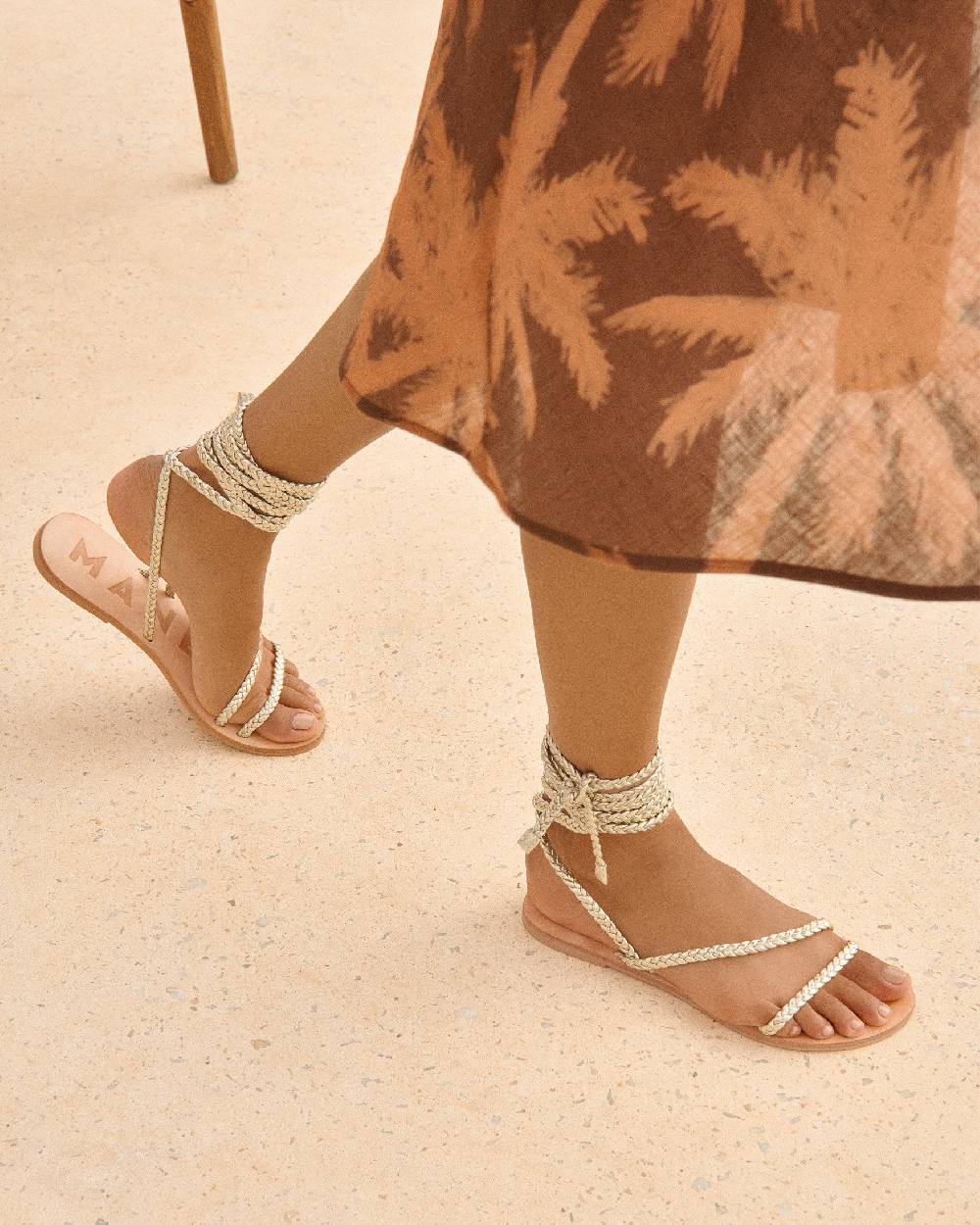 Manebí Leather Sandals|Tie-Up Multi Braid Bands - Platinum Esporta salva