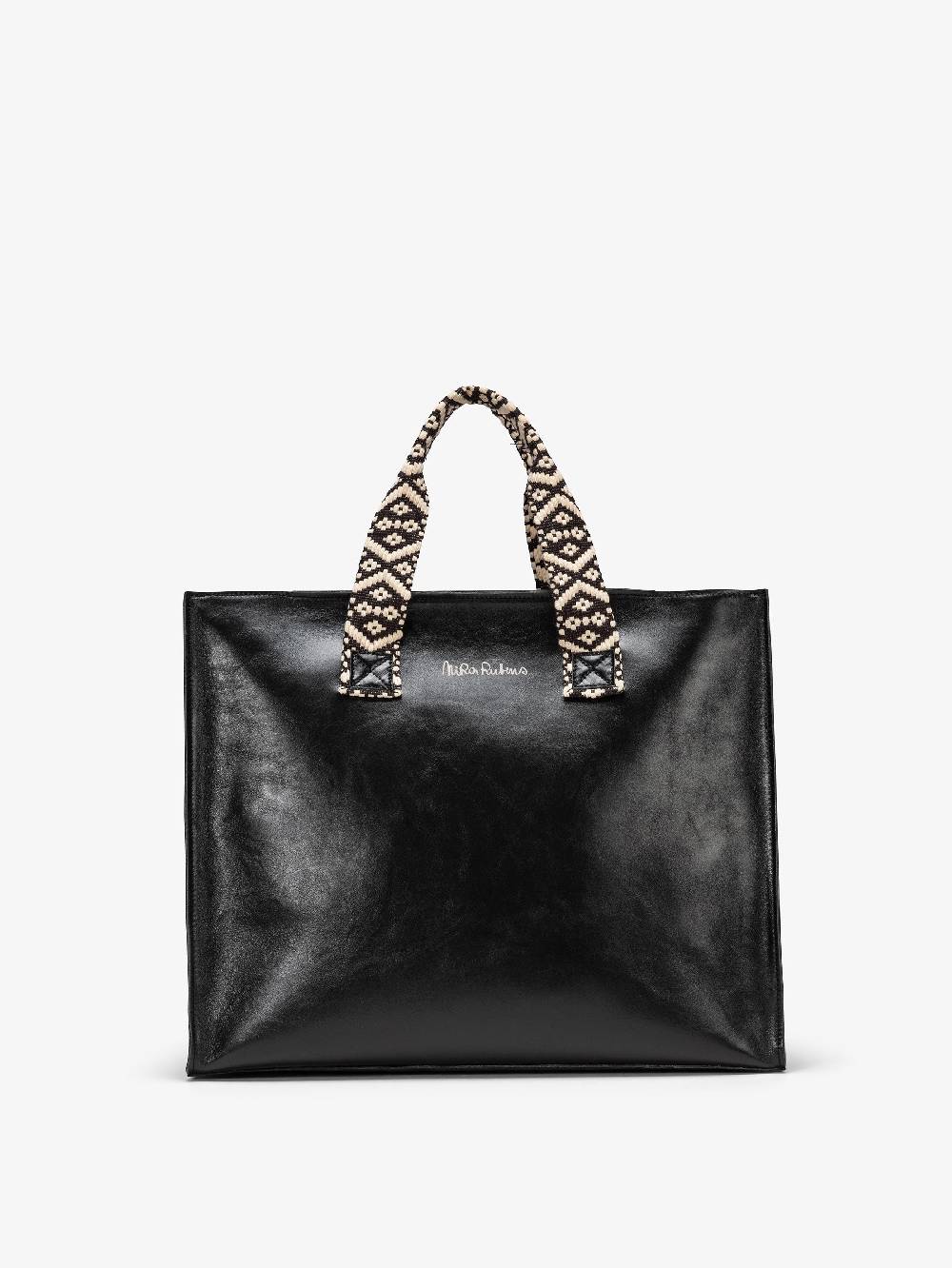 Nira Rubens EASY TOTE BLACK GLOSSY - LOGO Prezzo basso