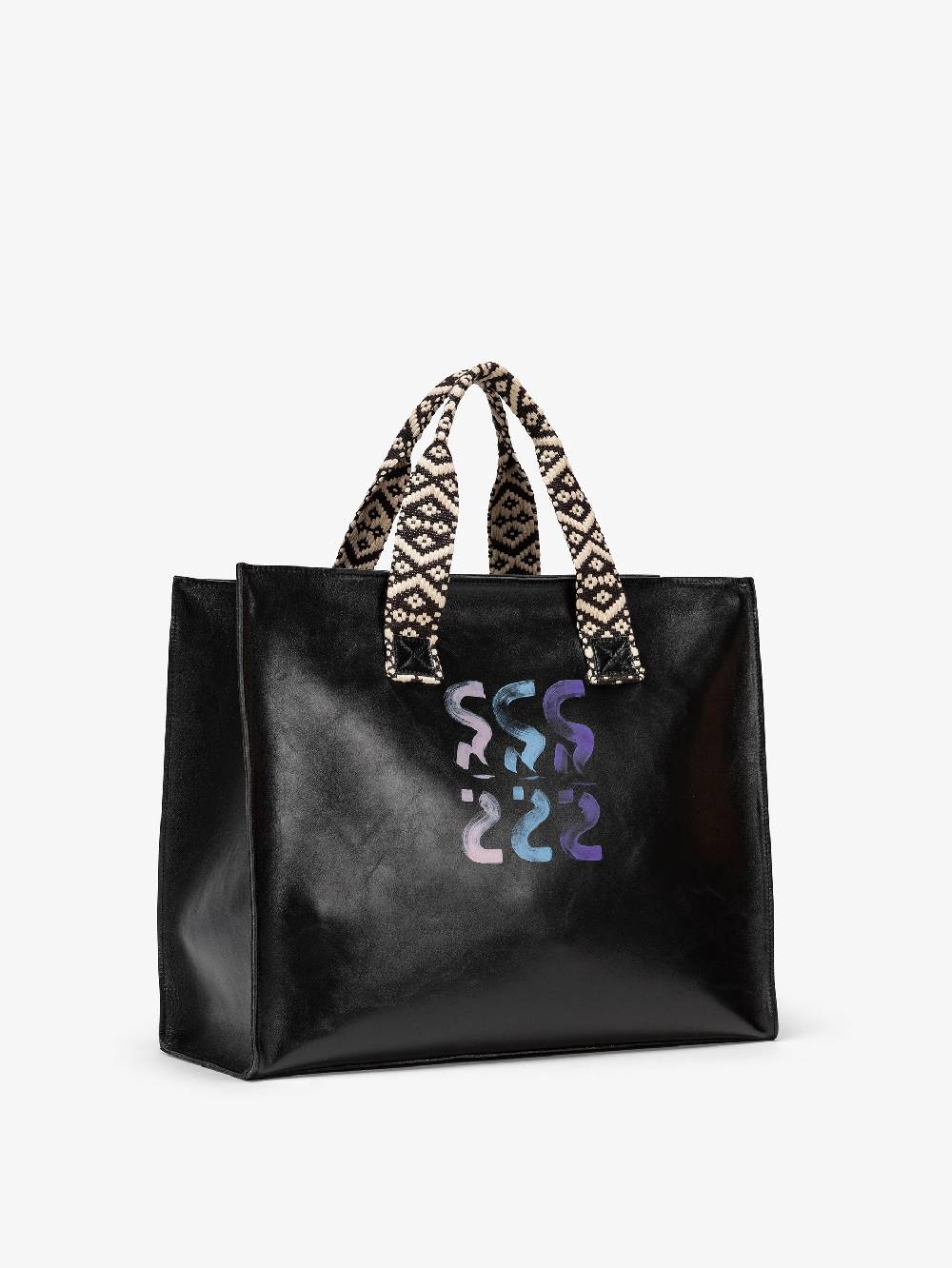 Nira Rubens EASY TOTE BLACK GLOSSY - LOGO Prezzo basso
