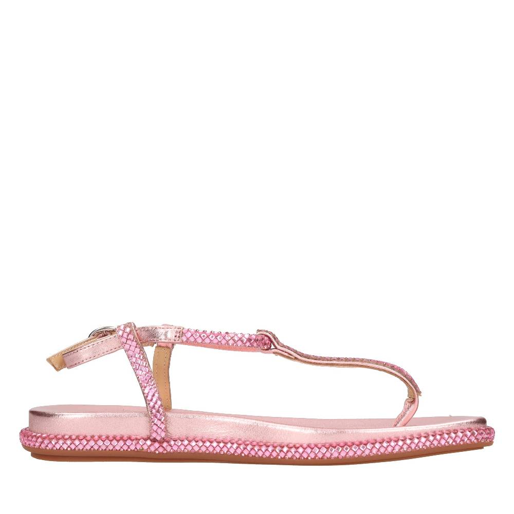 ALMA EN PENA Sandali flat infradito in pelle e strass Offerta