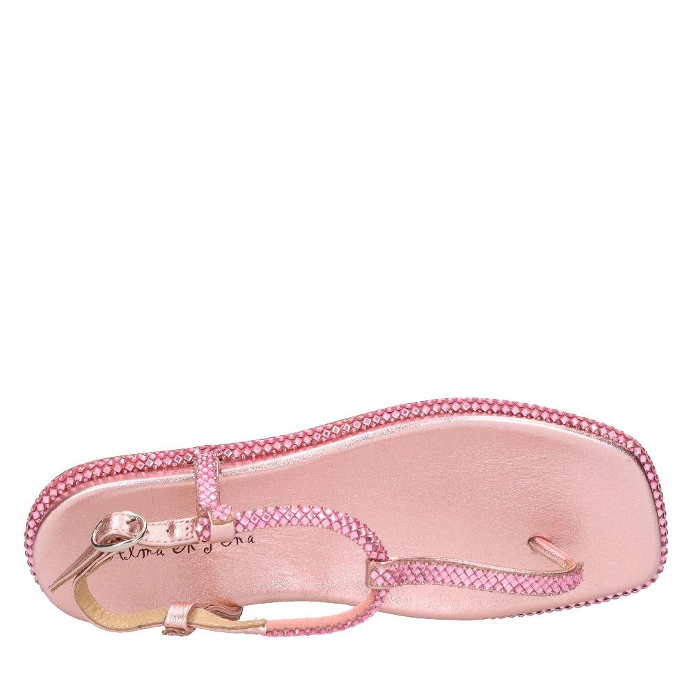 ALMA EN PENA Sandali flat infradito in pelle e strass Offerta