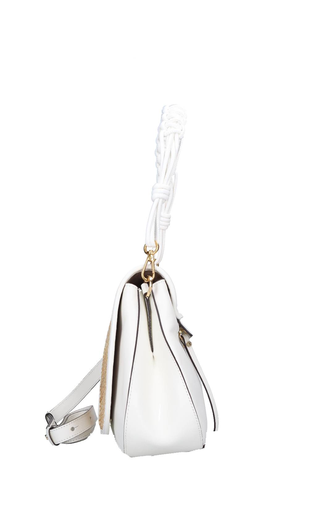 GIANNI CHIARINI Tracolla Helena Round in pelle e rafia Moda