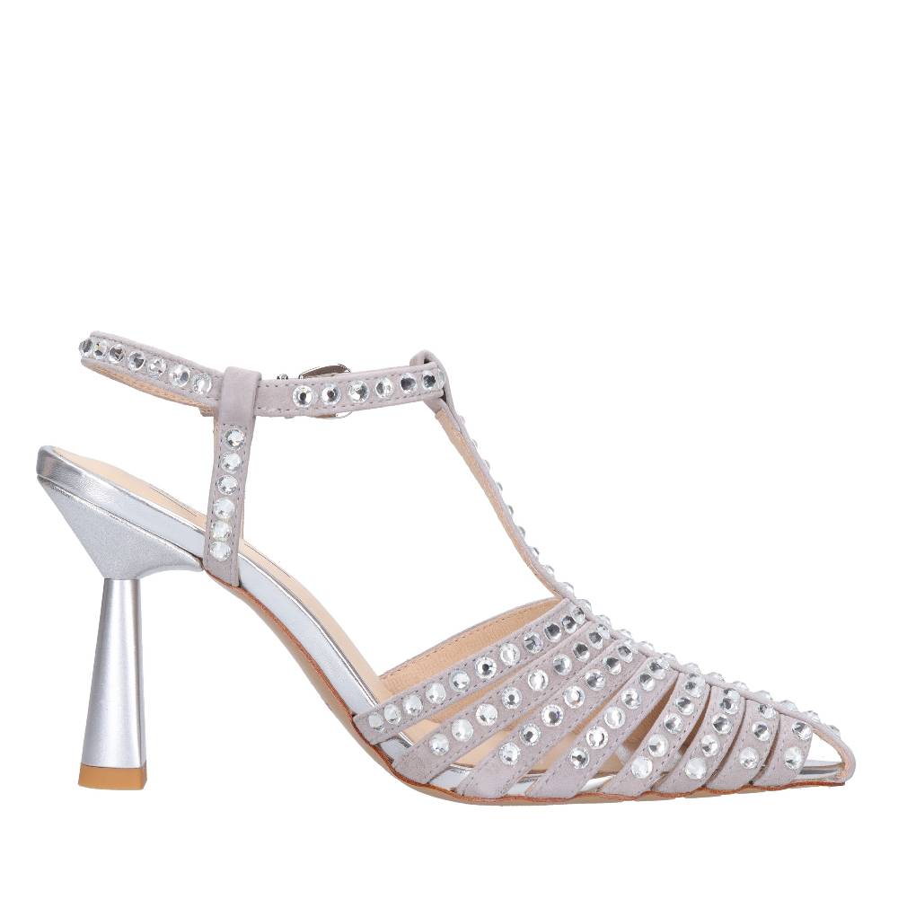 EMANUELLE VEE Décolleté Slingback in pelle e strass Shopping Online