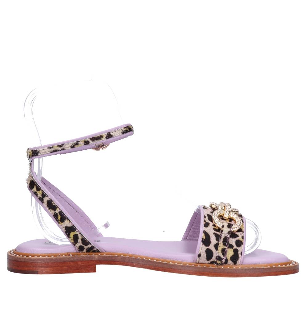 EMANUELLE VEE Sandali in pelle e cavallino Sconto