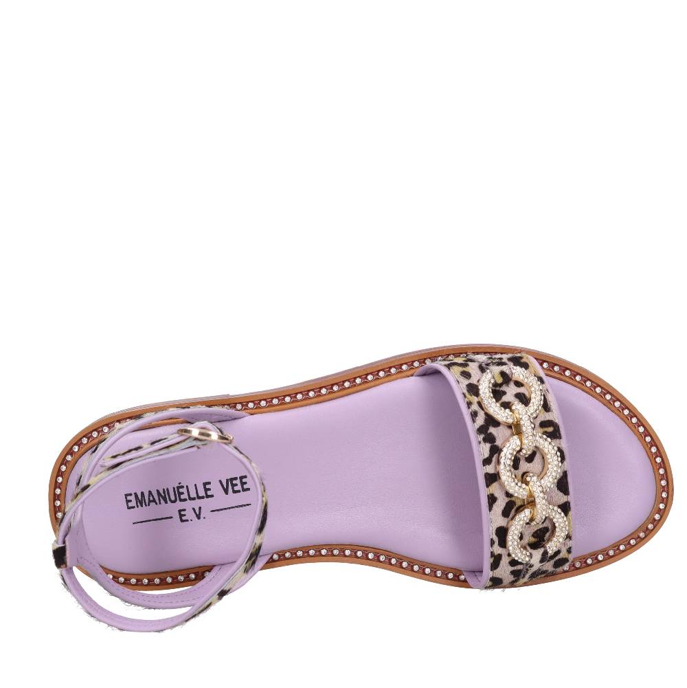 EMANUELLE VEE Sandali in pelle e cavallino Sconto