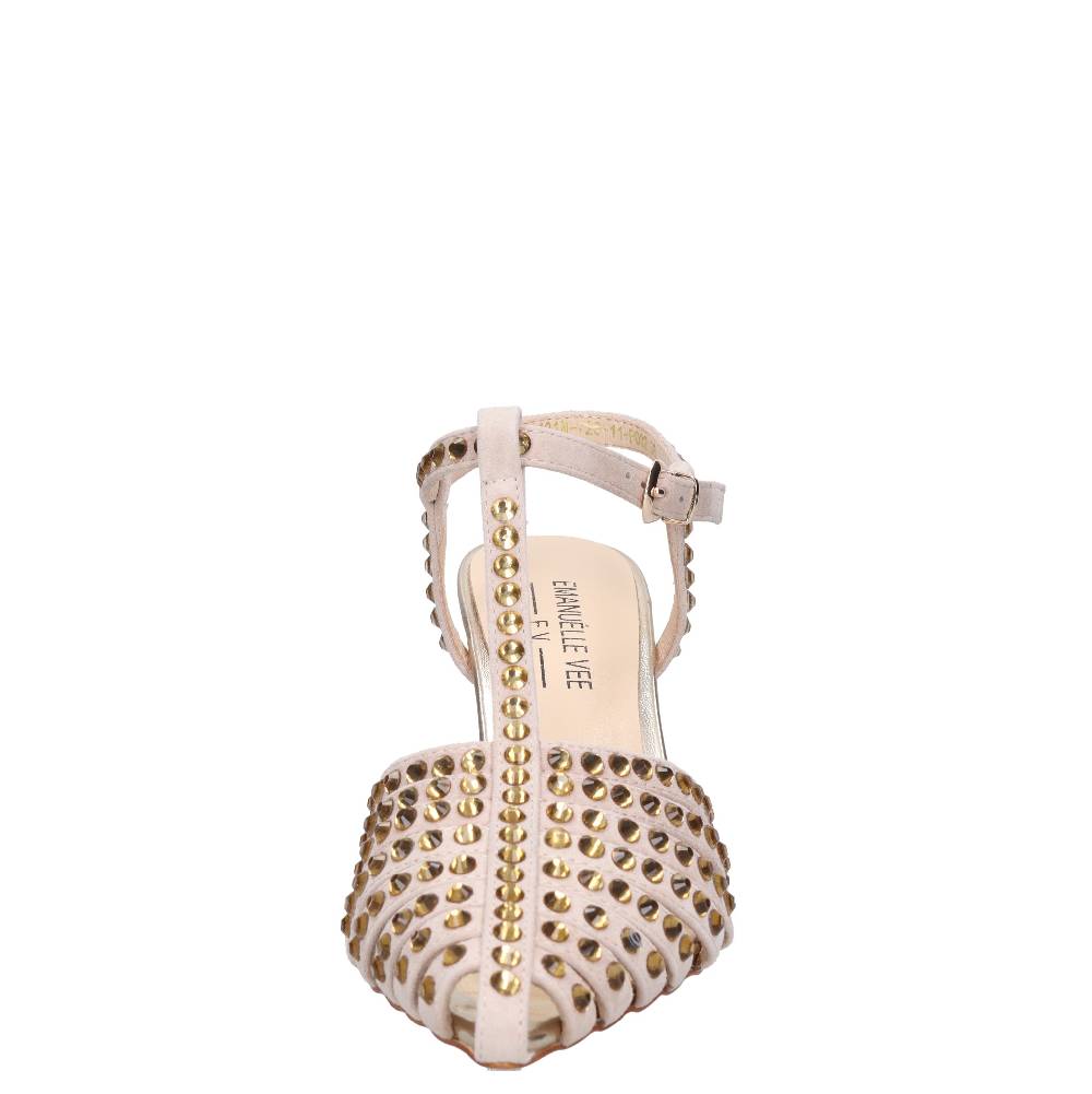 EMANUELLE VEE Décolleté in pelle e strass Online