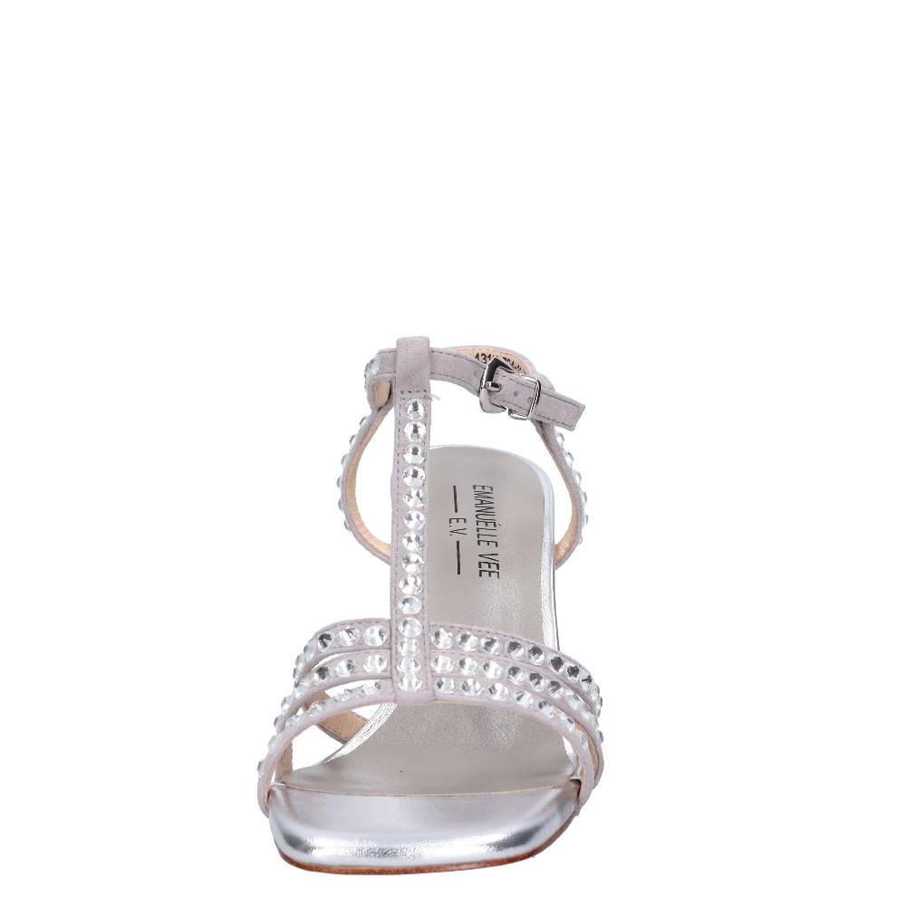 EMANUELLE VEE Sandali in pelle e strass Outlet