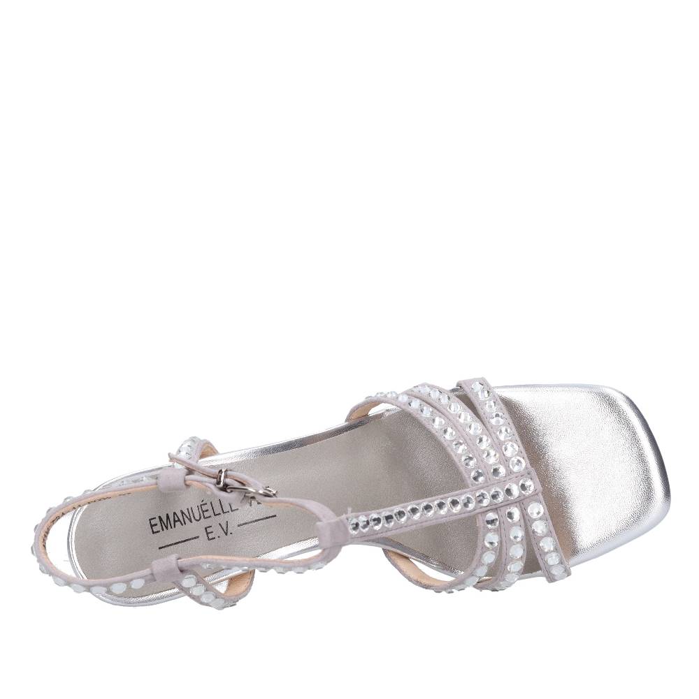 EMANUELLE VEE Sandali in pelle e strass Outlet