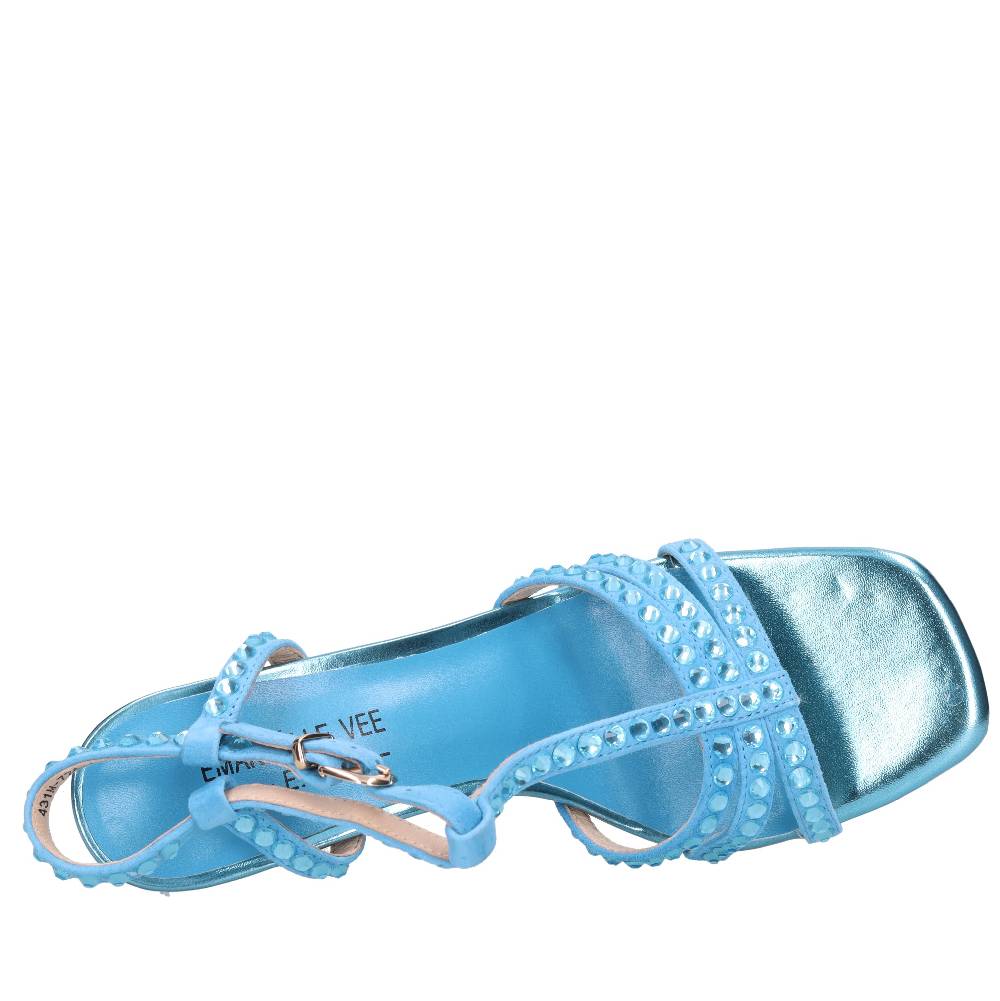EMANUELLE VEE Sandali in pelle e strass Offerte