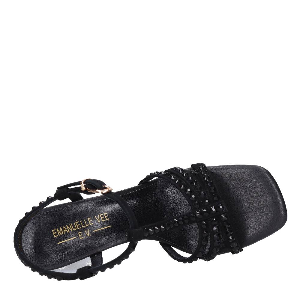EMANUELLE VEE Sandali in pelle e strass Hotsell