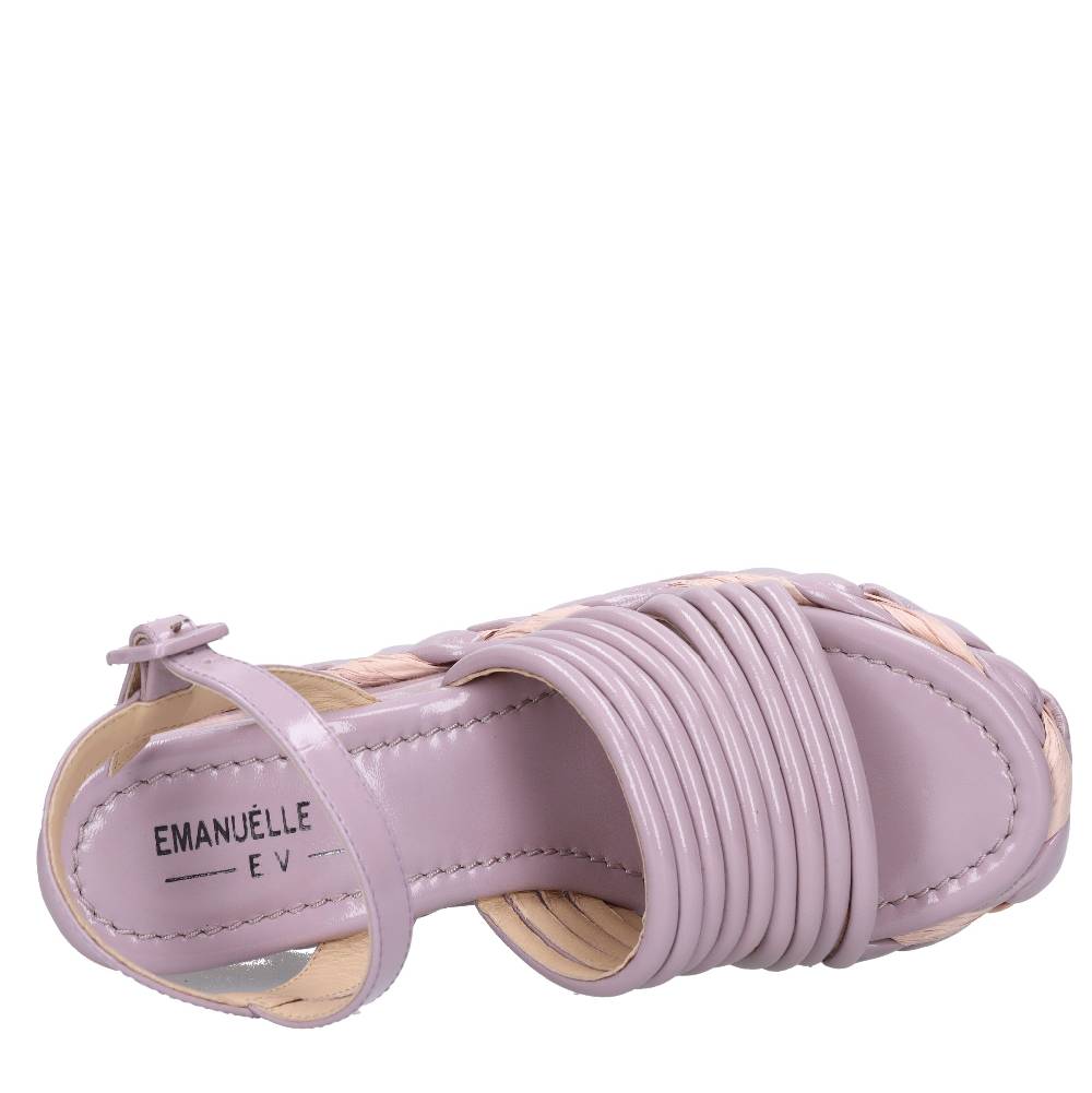 EMANUELLE VEE Sandali Zeppa in pelle In Linea