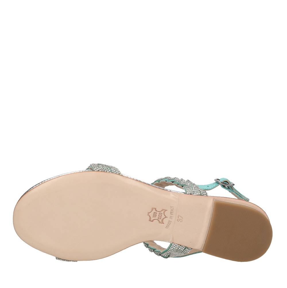 PASQUINI Sandali in pelle e strass Sconto