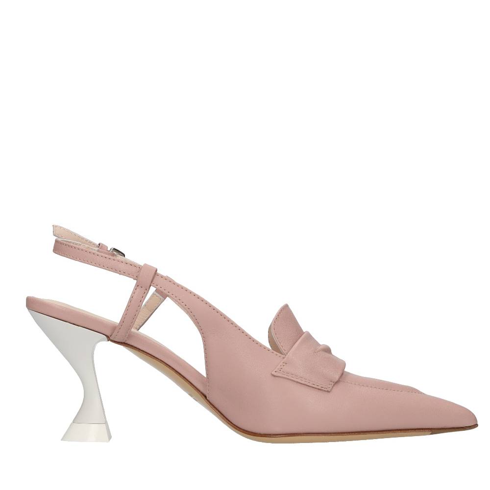 STRATEGIA Décolleté slingback in pelle In Saldo