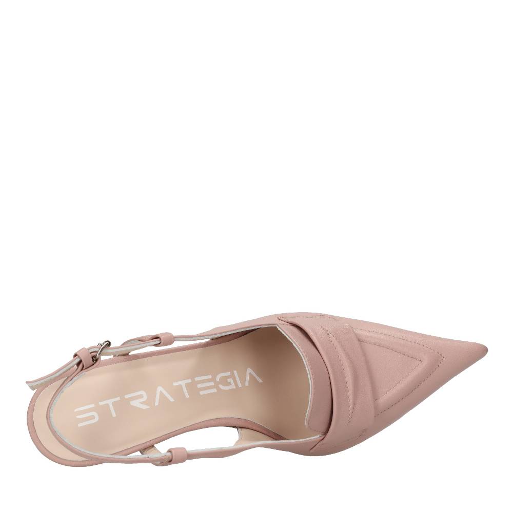 STRATEGIA Décolleté slingback in pelle In Saldo