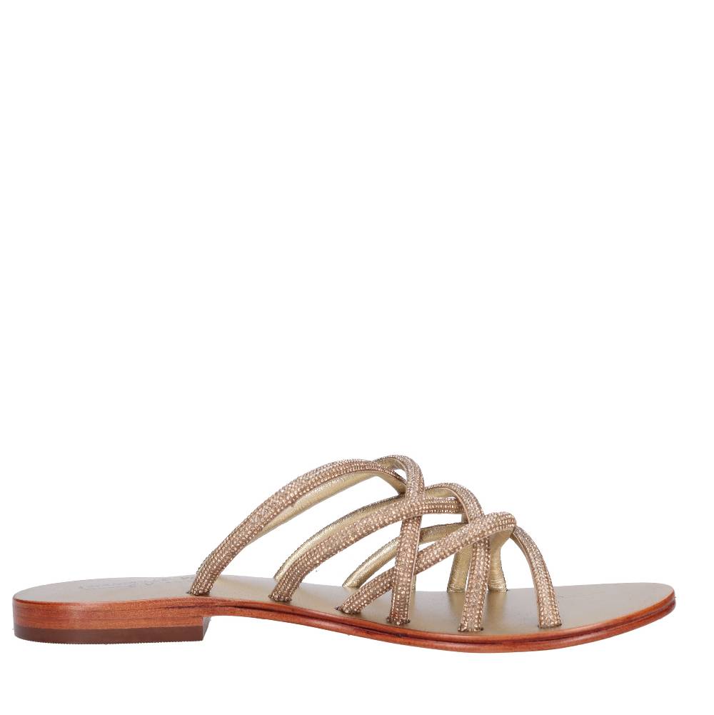 EMANUELLE VEE Mules con strass Italy