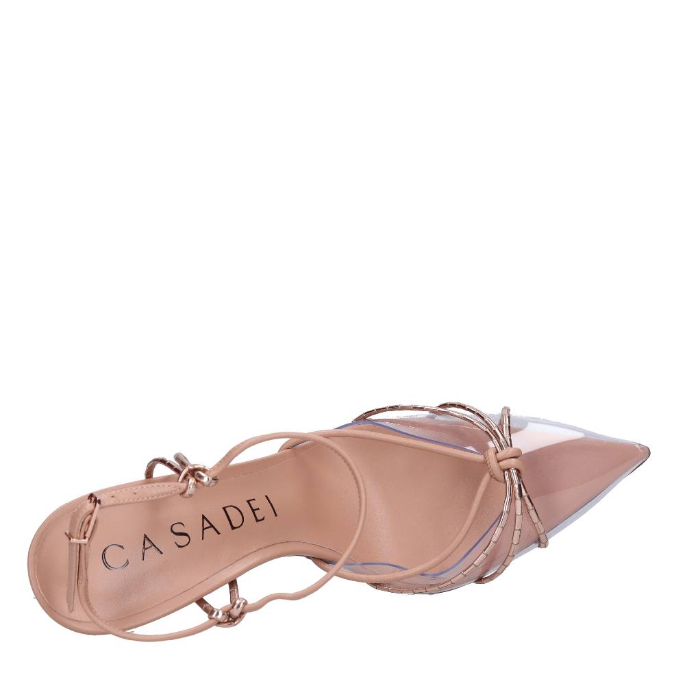 CASADEI Décolleté Slingback in pelle e plexiglass Qualità