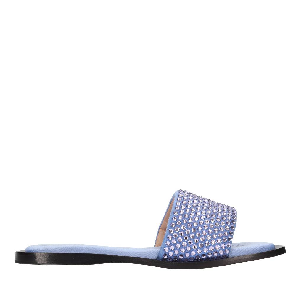 EDDY DANIELE Mules in camoscio e strass Saldi Di Fabbrica