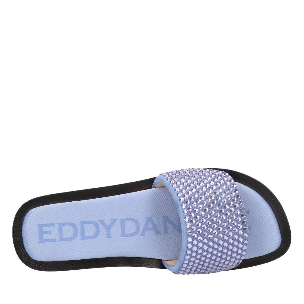 EDDY DANIELE Mules in camoscio e strass Saldi Di Fabbrica