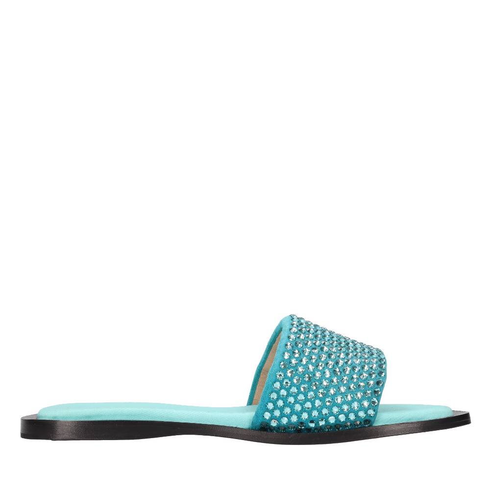 EDDY DANIELE Mules in camoscio e strass Vendite Flash