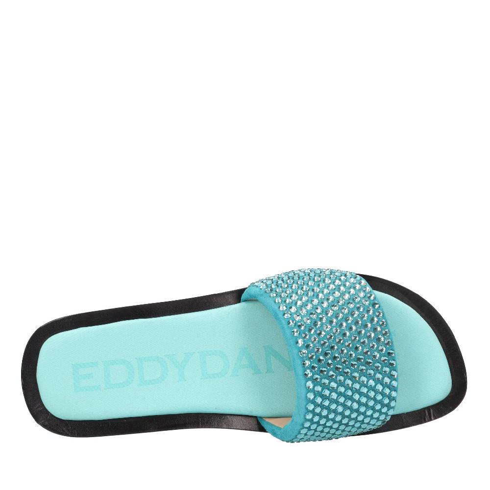 EDDY DANIELE Mules in camoscio e strass Vendite Flash